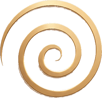 Espiral dourada, símbolo da marca Flavia Monteiro